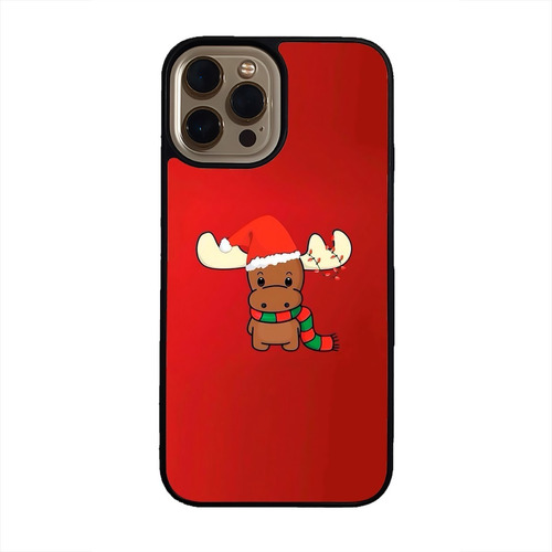 Funda Celular Navidad Navideña Rodolfo Reno Fondo Rojo