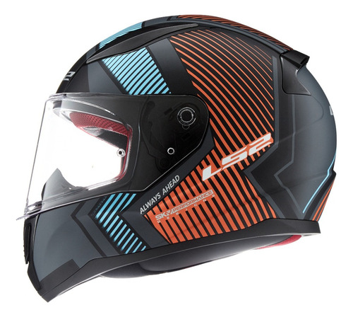 Casco Moto Integral Ls2 353 Rapid Ext-m Negro Naranja Xl