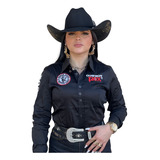 Camisa Country Feminina Cowboy Rodeio Peoa Agro Manga Longa