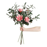 Sdeerit Flores Artificiales De Magnolia Rosa Con Ramas De Ol