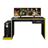 Mesa Para Computador Gamer Drx 9000 Preto Trama Amarelo