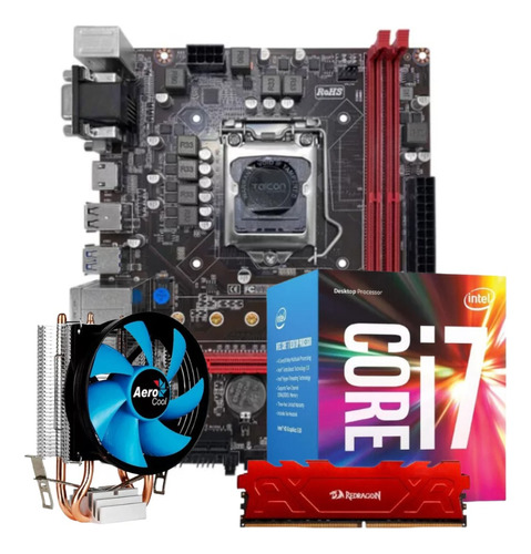 Kit Gamer I7 7ª Ger. ,  H110, Memória 16gb Ddr4 Hdmi Nvme