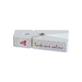 Set X3 Broche De Madera Gris Lunares Torta De 17x7,8x3,7cm