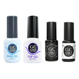 Base Y Top Coat + Belcolor Blanco Y Negro. Uñas Gc Nails