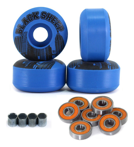 4 Roda Skate Street 51mm Black Sheep C Rolamento E Espaçador