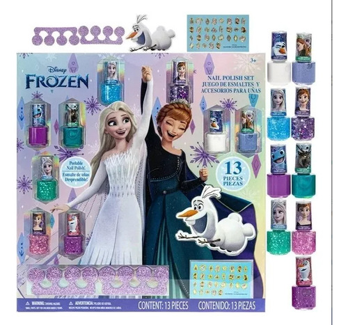 Set De Cosmeticos Para Niñas Frozen Esmaltes De Colores