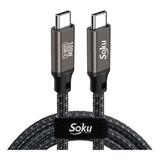 Soku Cable 2 Usb Tipo C 100w 20v 5a Ps Chip Para iPhone 15