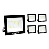 Kit 5 Refletor Led 500w 6500k Resistente Água Branco Frio