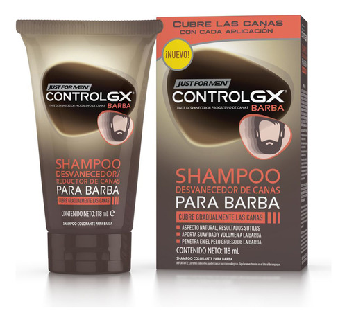  Just For Men Shampoo Control Gx Barba Cubre Progresivo Canas
