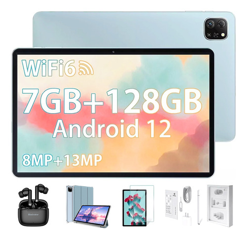 Tablet  Con Funda Oscal Pad 70 10.1  128gb Celeste Y 7gb De Memoria Ram