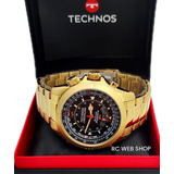 Relógio Technos Masculino Skydiver Dourado Anadig Lançamento