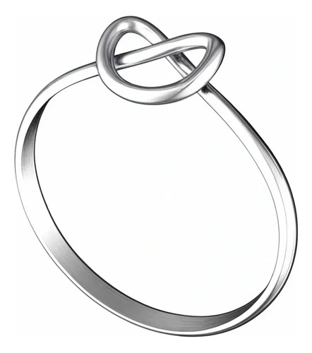 Anillo Nudo Oro Sólido 14k Certificado Corazón Amor Amistad