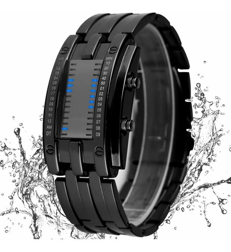 Reloj Electrónico Binario Con Luz Led Resistente Al Agua