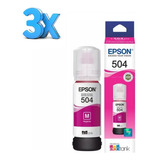 3x Tinta Original Epson T540320 T504 L6191 L4260 Magenta