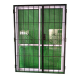 Puerta Balcon Aluminio Blanco 150 X 200 + Reja Hierro 12