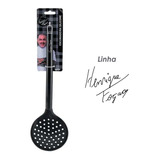 Escumadeira Silicone Inox Chef Fogaça 22587 Yangzi Cor Preto