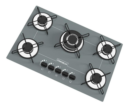 Fogão Cooktop Chamalux 5 Bocas Tripla Chama Prata 110v/220v