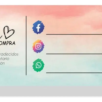 100 Etiquetas Adhesivas Gracias Por Tu Compra Redes Sociales Color Multicolor Diseño impreso redes sociales 1 | MercadoLibre