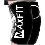 Rodilleras Elasticas De Neopreno Crossfit -gym Maxfit Gm425 Color Negro - Gris Talla Mediana