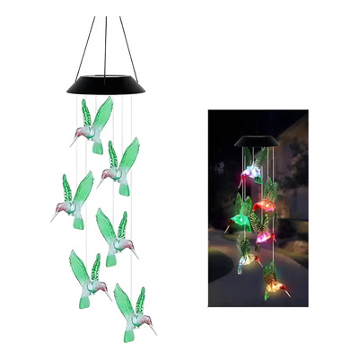 Campanas De Viento Led Solar Colibr Luz Para Jardín Decora | MercadoLibre