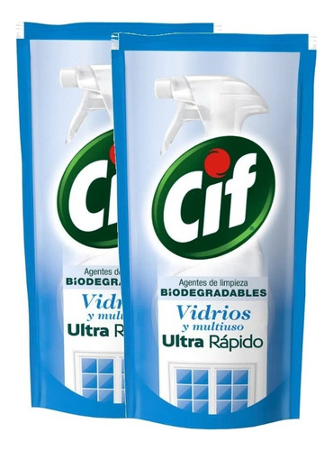 Cif Vidrios Biodegradable Doypack 450 Ml Pack X2u