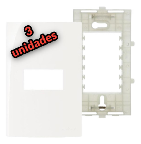 Placa Espelho1 Posto 4x2 Linha Sleek Margirus E Suporte C/3