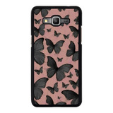 Funda Para Samsung Galaxy Mariposas Tapiz Negras Rosa