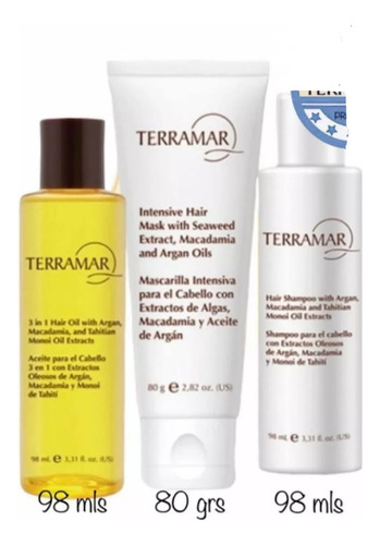 Set De Viaje Terramar Óleo+ Mascarilla Capilar+ Shampoo