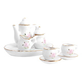 Magideal 8pcs Casa De Muñecas Miniatura Vajilla Porcelana Té