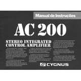 Cygnus Ac 200 Amplificador Manual De Instruções