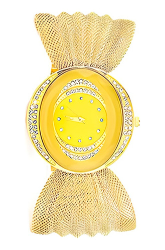 Reloj Mujer Pulso Elegante Dorado Dama Malla Tejida 