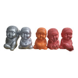 5 Budas Yeso Bebes En 3 Colores