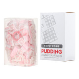 Conjunto De Teclas Pbt Pudding Keycaps Em Rosa Translúcido