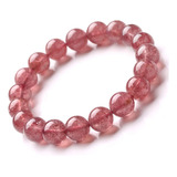 Jan&dee Natural Mujer Cuarzo Fresa Elástico Cristal Pulsera 