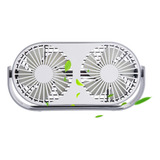 Ventilador Escritorio Mesa Recargable Portatil Con Luz Led