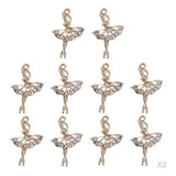 20 Piezas Colgante De Rhinestone De Ballet De Muchacha