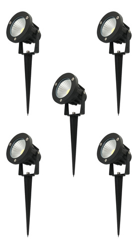 Combo Estaca 9w Luz Fria  Ip65 Exterior/jardin Por 5 Unidade