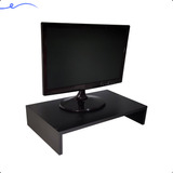 Suporte Base Monitor E Telas Ergonomia Mdf Preto 50x30x10