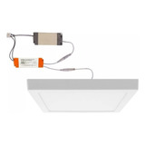 Foco Led 24w Cuadrado Sobrepuesto Blanco + Kit Emergencia