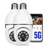 2pcs 5g Wifi Lâmpada Prova D'água Câmera Segurança 1080p 1