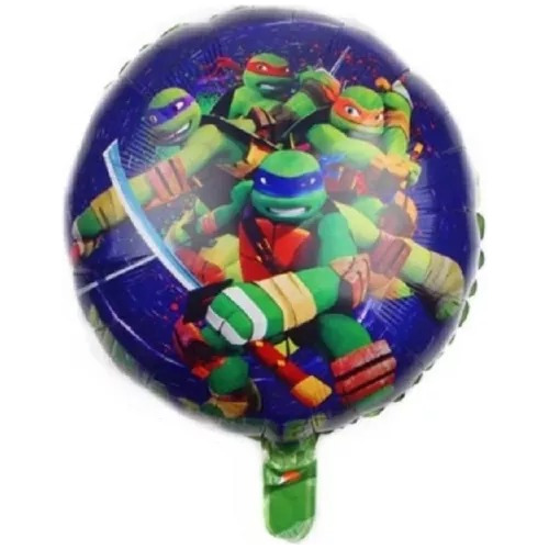 Globo Tortuga Ninja Redondo Metalizado 45cm Decoración