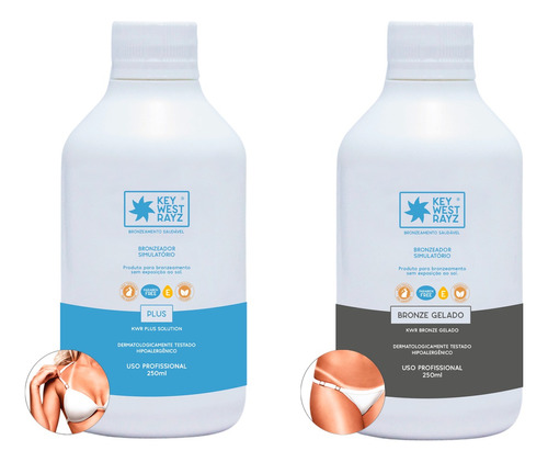 Kit Bronzeamento Artificial Kwr Plus 250ml + Gelado 250ml