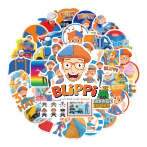 Stickers Autoadhesivos - Blippi (50 Unidades)