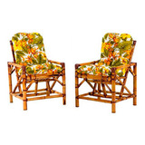 2 Cadeiras Soltas Bambu P/ Varanda Lindo Kit Sem Mesinha