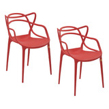 Kit 2 Cadeiras Jantar Allegra Vermelho Polipropileno