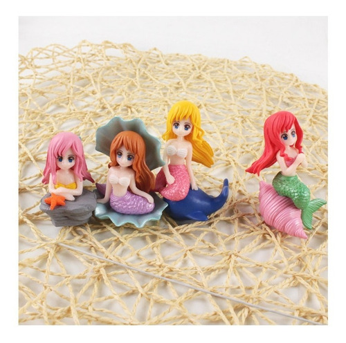 Set De 4 Figuritas De Sirena Bonitas Para Acuario