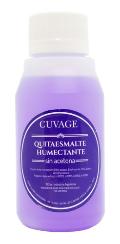 Cuvage Quitaesmalte Uñas Humectante Sin Acetona X100ml