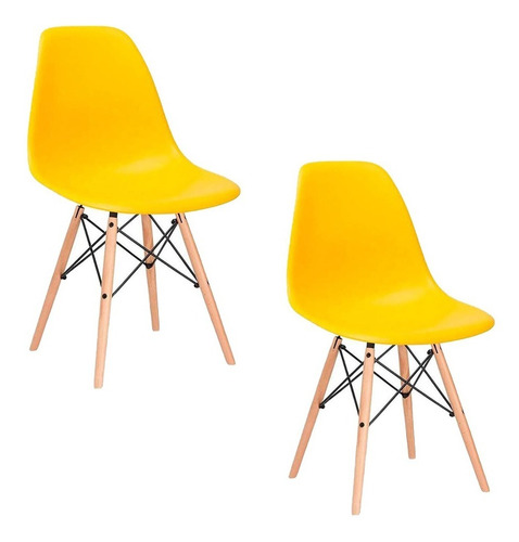 Silla Auxiliar Para Sala O Comedor Eames Negra X 2 Uni 