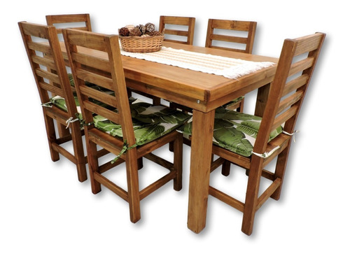 Juego De Comedor. Mesa 1,60 Mts + 6 Sillas Anatómicas + Cetol !! En Madera Noble. Amplia Garantía Estructural !!