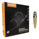 Microfone Headset Ksr Kt3c Bege Mini Xlr Serve Akg Sem Fio Cor Nude